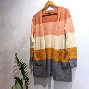 Peach Parfait Stripe Knit Cardigan